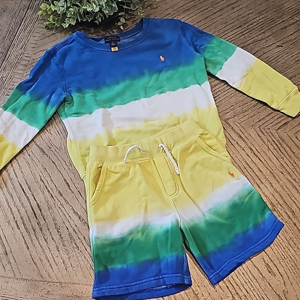 Polo by Ralph Lauren Kids Matching Set - Blue, Green, Yellow